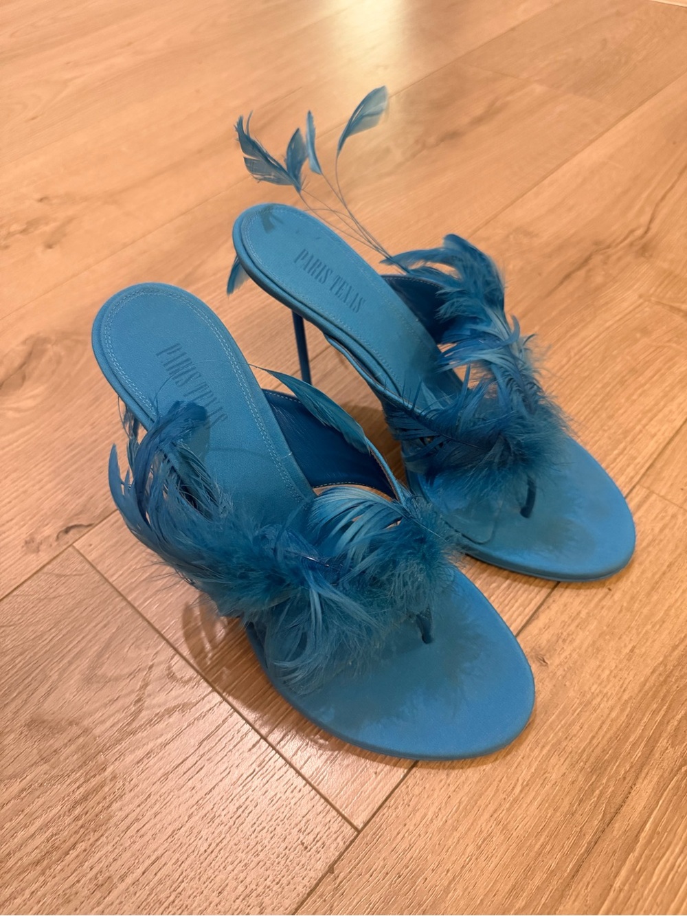 PARIS TEXAS LIDIA FEATHER THONG MULE 105 (BRAND NEW) - Picture 6 of 8